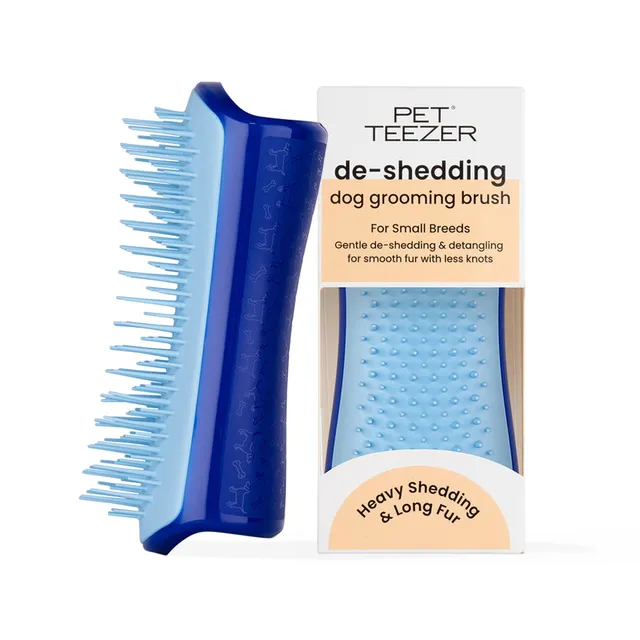 tangle-teezer-pet-teezer-de-shedding-small-bleu-brosse-anti-perte-de-poils-pour- image 1