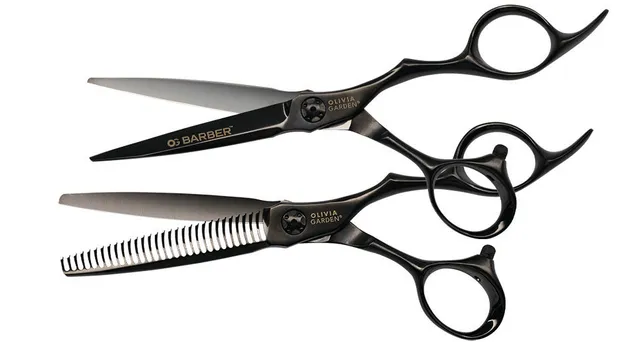 olivia-garden-og-barber-shears-ciseaux-de-barbier-titane-mat-avec-lames-convexes image 1