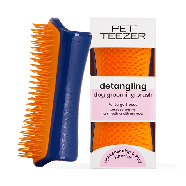 tangle-teezer-pet-teezer-grande-brosse-d-m-lante-de-toilettage-pour-chien-bain-o image 1