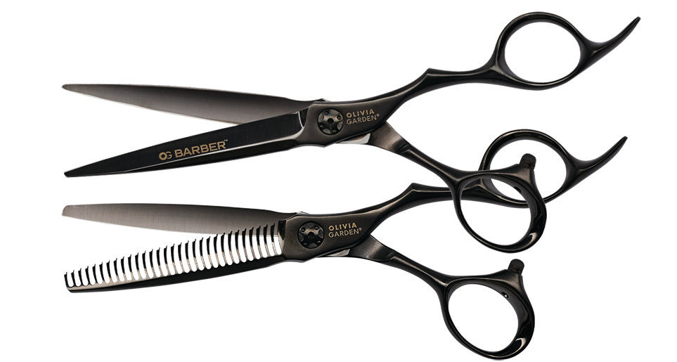 olivia-garden-og-barber-shears-ciseaux-de-barbier-titane-mat-avec-lames-convexes image 2
