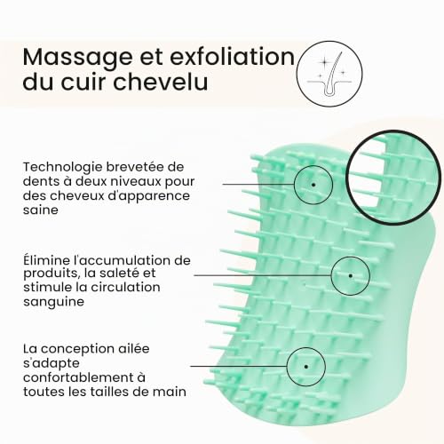 tangle-teezer-scalp-exfoliator-massager-green-brosse-exfoliante-et-masseur-de-cu image 7