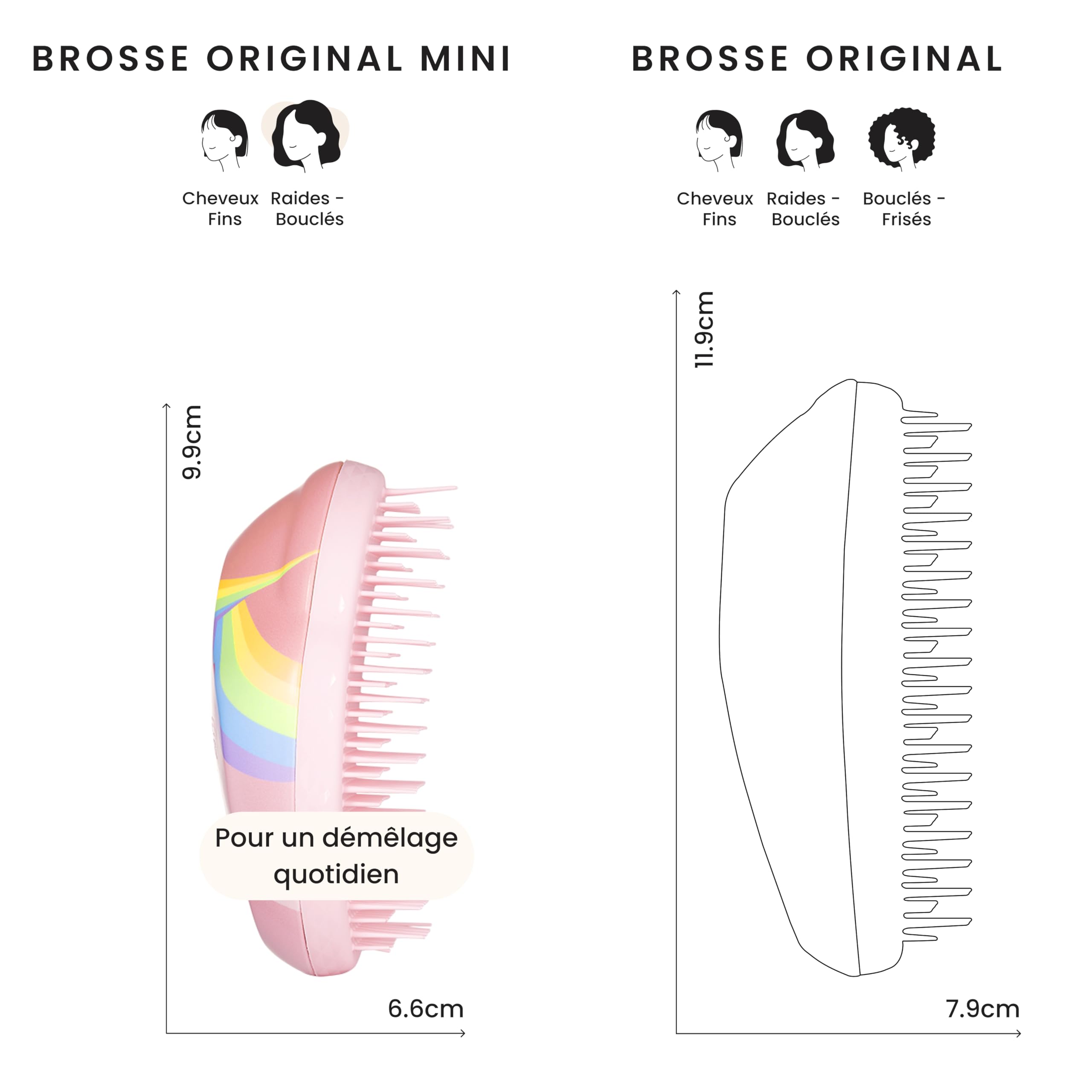 tangle-teezer-mini-original-licorne-arc-en-ciel-petite-brosse-d-m-lante-enfant-e image 3
