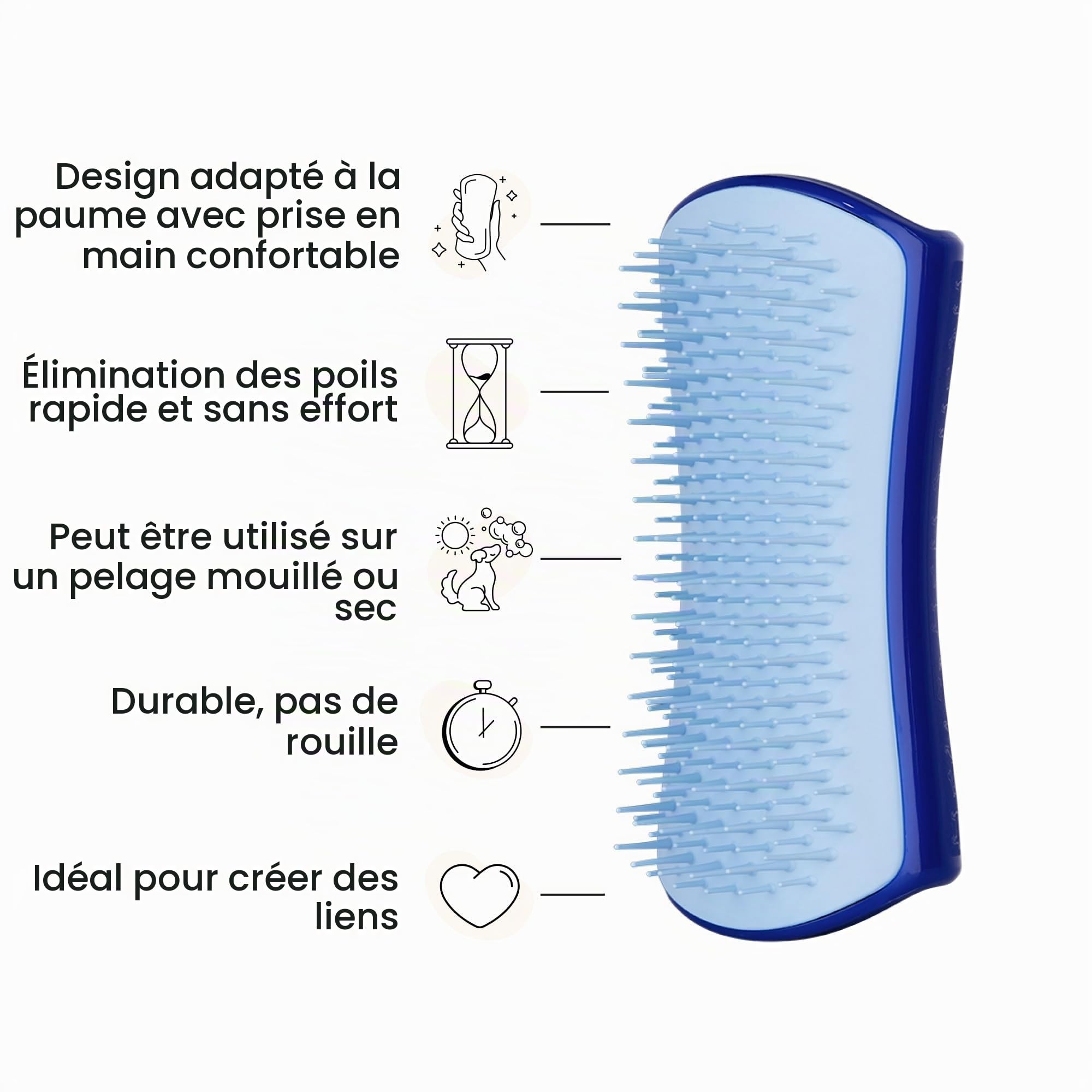 tangle-teezer-pet-teezer-de-shedding-small-bleu-brosse-anti-perte-de-poils-pour- image 4