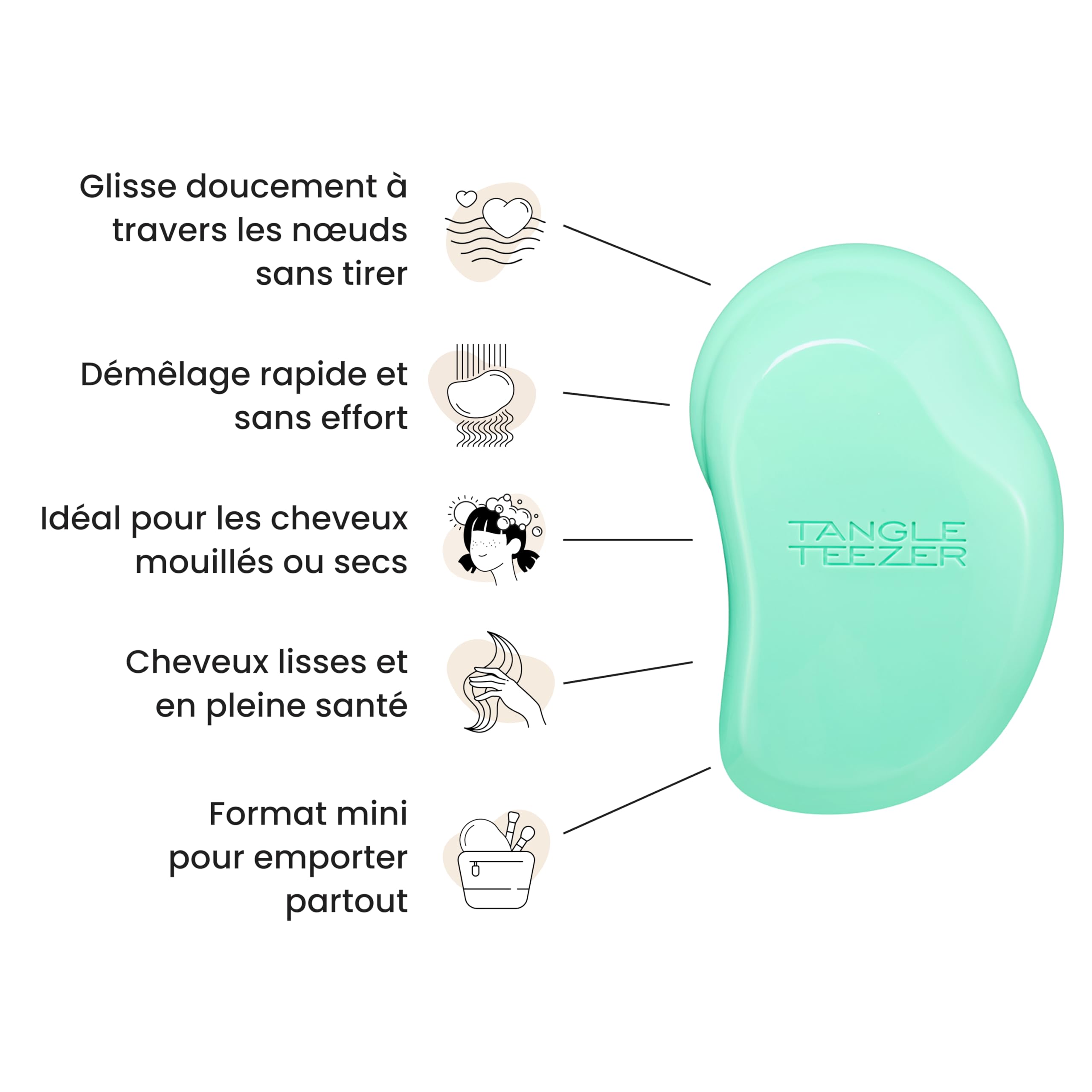 tangle-teezer-mini-original-vert-paradis-brosse-d-m-lante-taille-enfant-et-voyag image 5