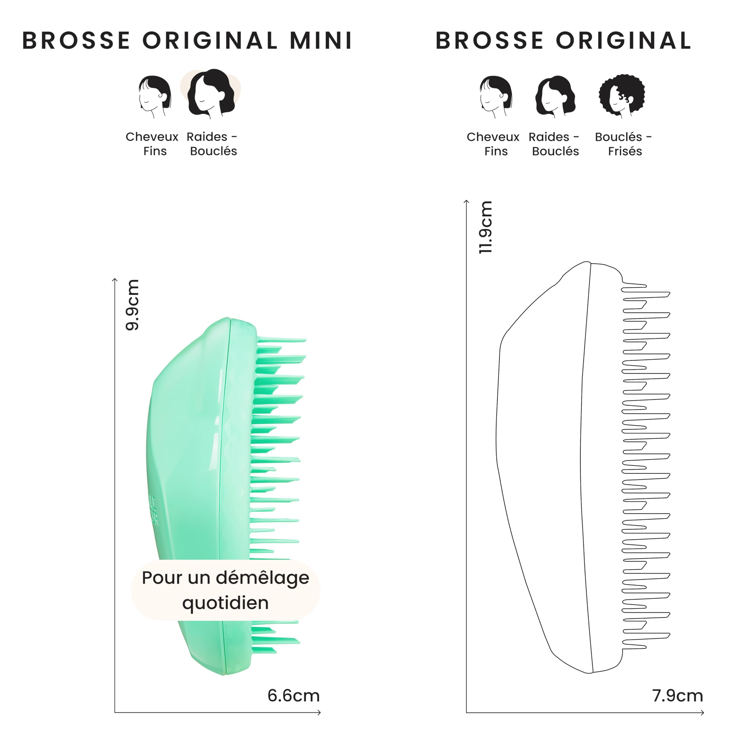 tangle-teezer-mini-original-vert-paradis-brosse-d-m-lante-taille-enfant-et-voyag image 3