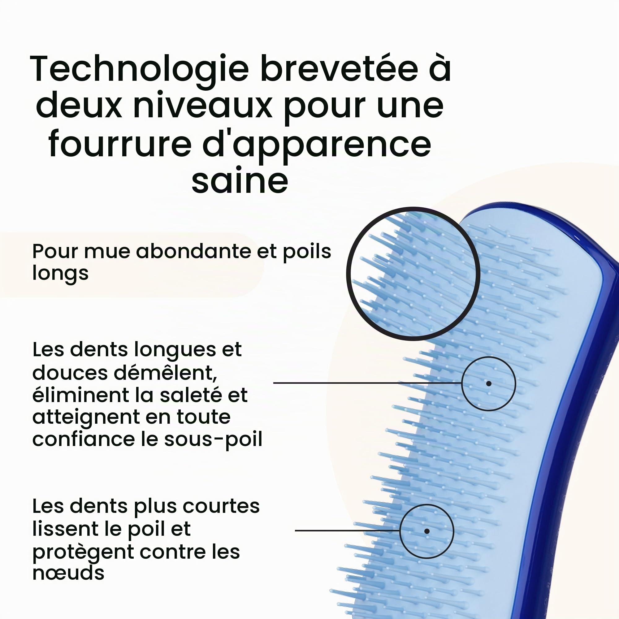 tangle-teezer-pet-teezer-de-shedding-small-bleu-brosse-anti-perte-de-poils-pour- image 2