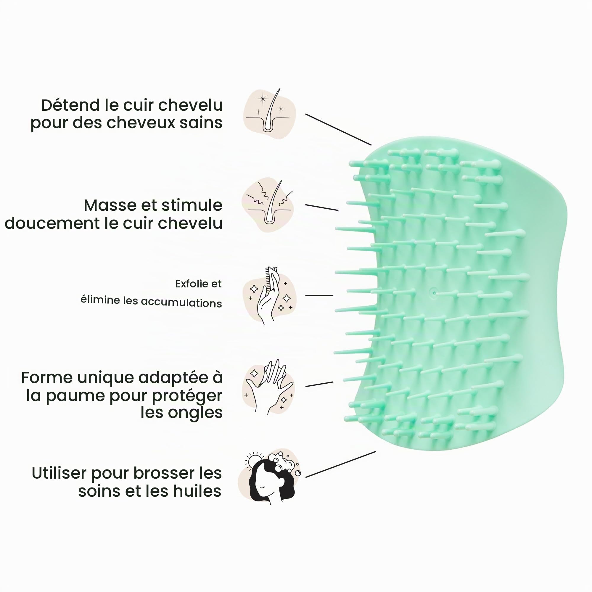 tangle-teezer-scalp-exfoliator-massager-green-brosse-exfoliante-et-masseur-de-cu image 3
