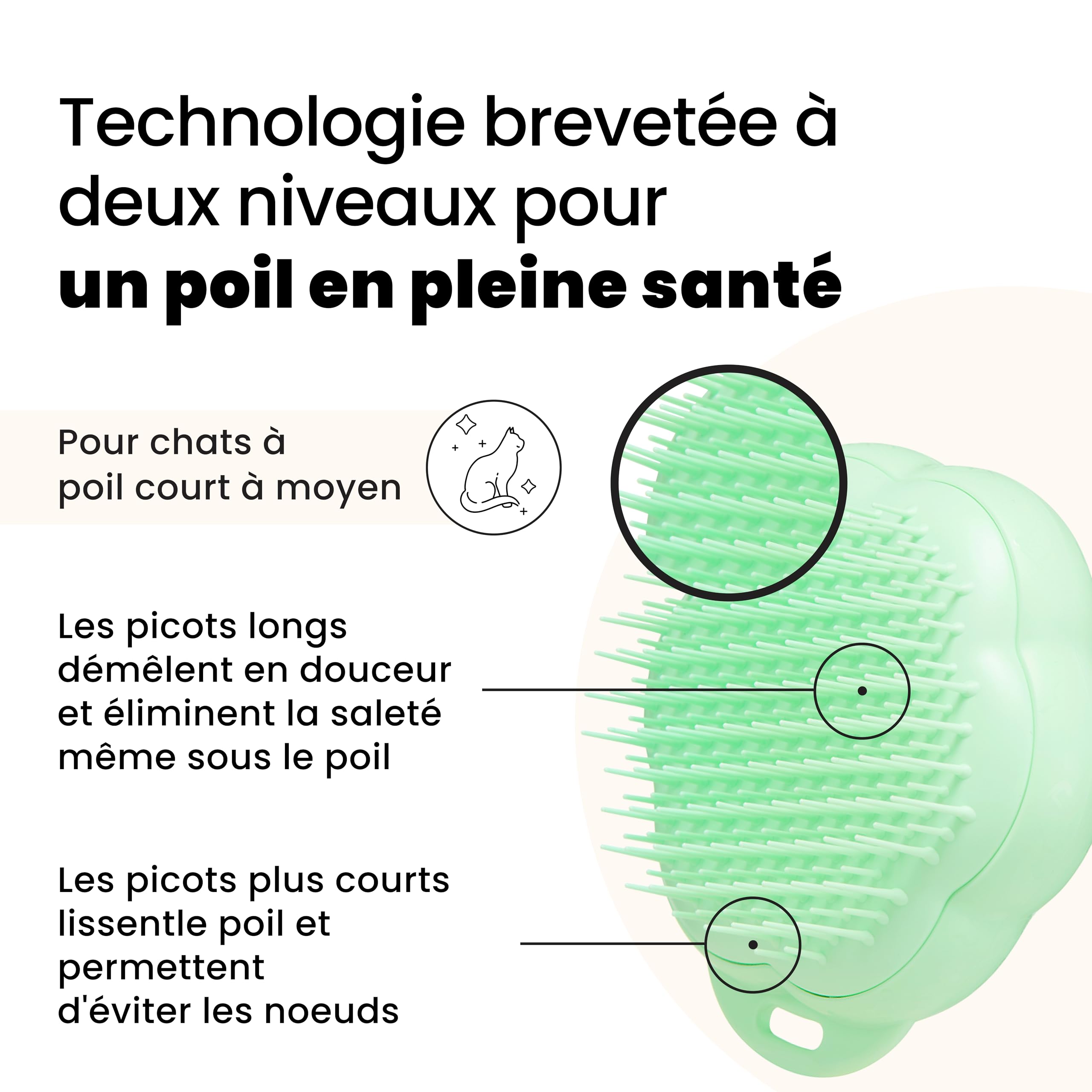 tangle-teezer-pet-teezer-cat-vert-brosse-de-toilettage-pour-chatons-et-chats-poi image 2