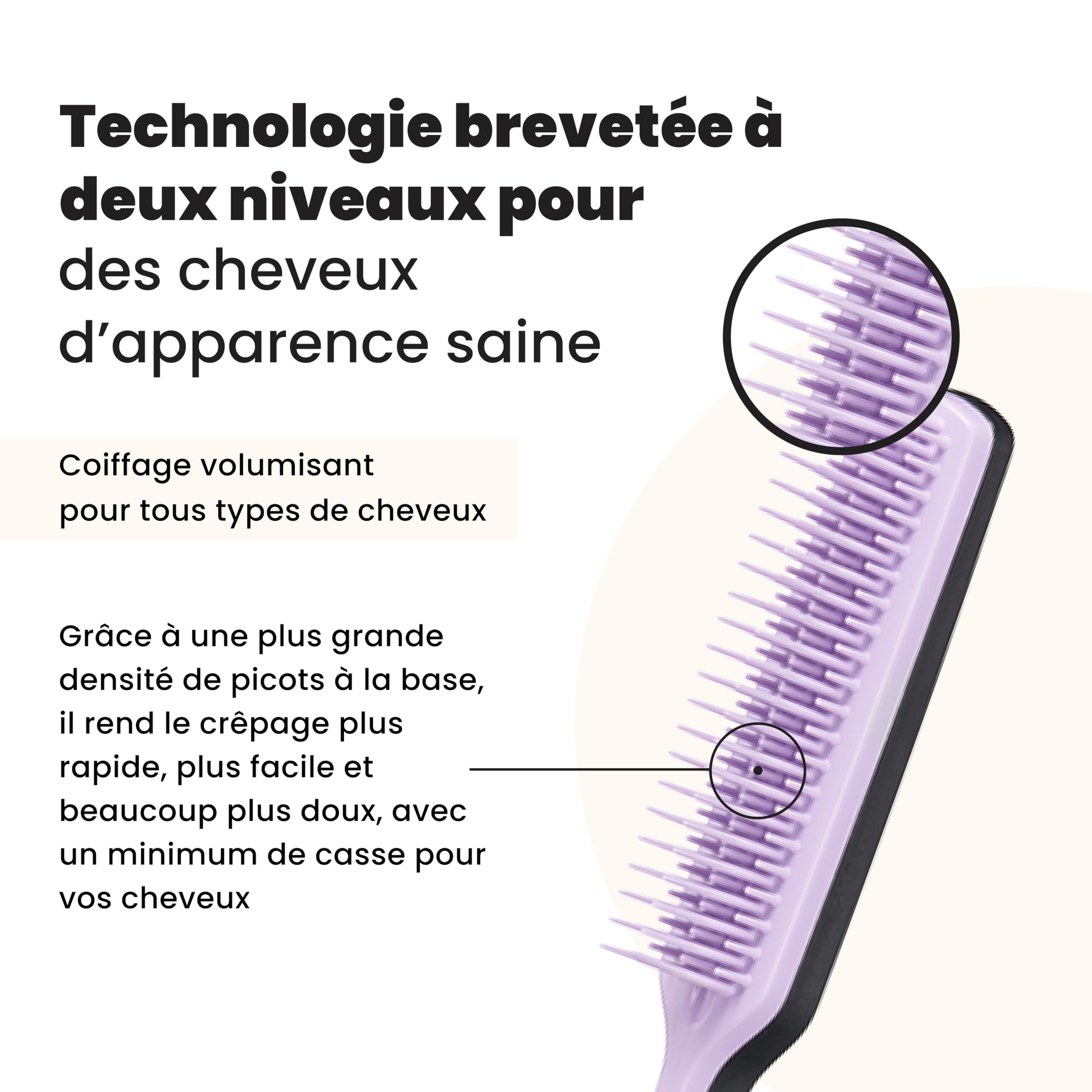 tangle-teezer-ultimate-volumizer-noir-et-lilas-brosse-coiffer-avec-peigne-cr-per image 2