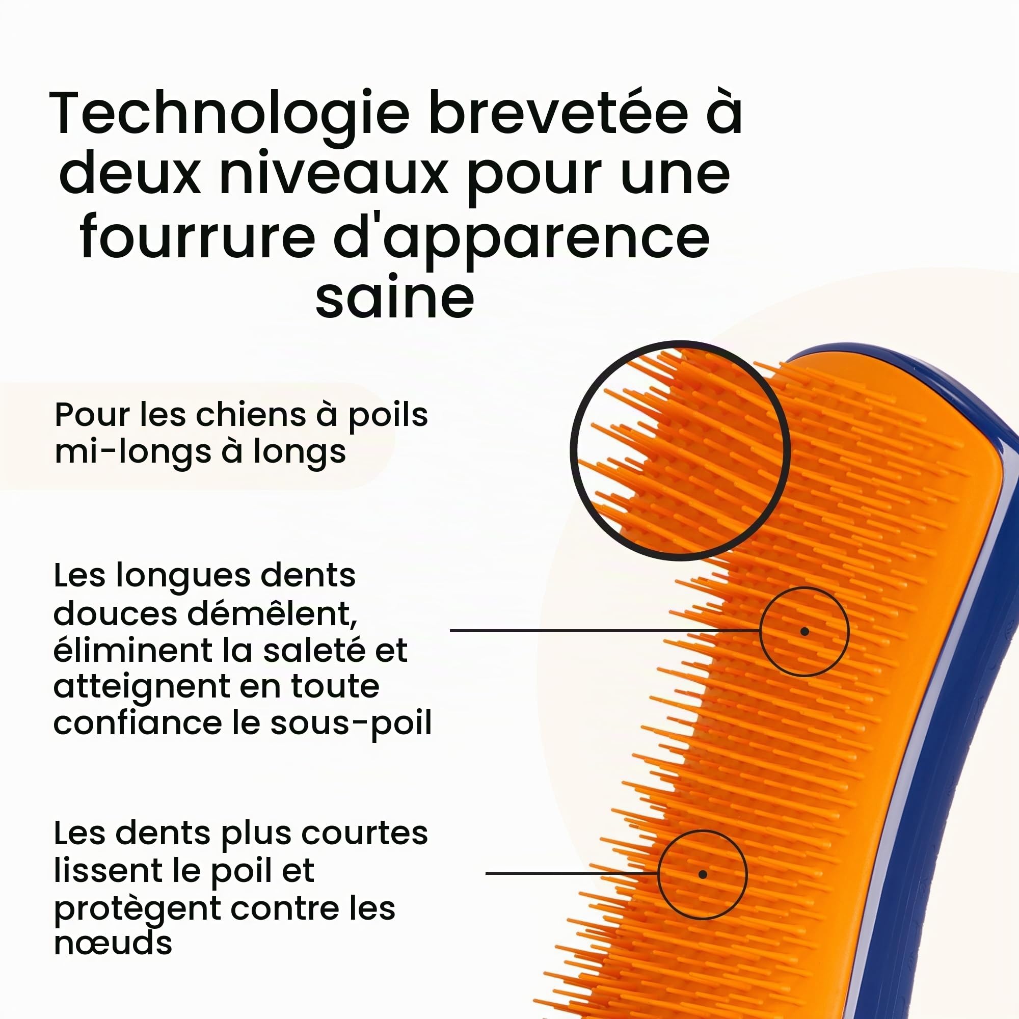 tangle-teezer-pet-teezer-grande-brosse-d-m-lante-de-toilettage-pour-chien-bain-o image 2