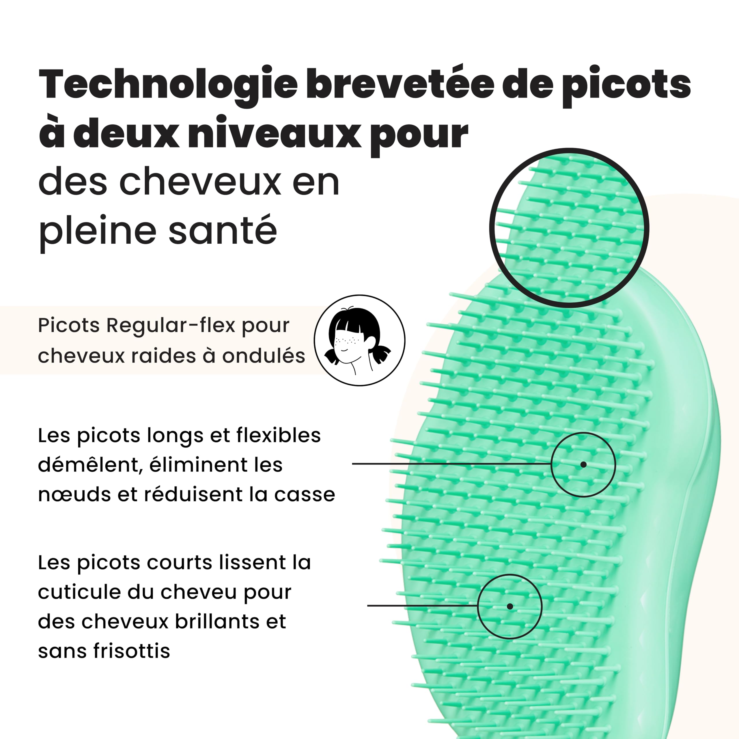 tangle-teezer-mini-original-vert-paradis-brosse-d-m-lante-taille-enfant-et-voyag image 2