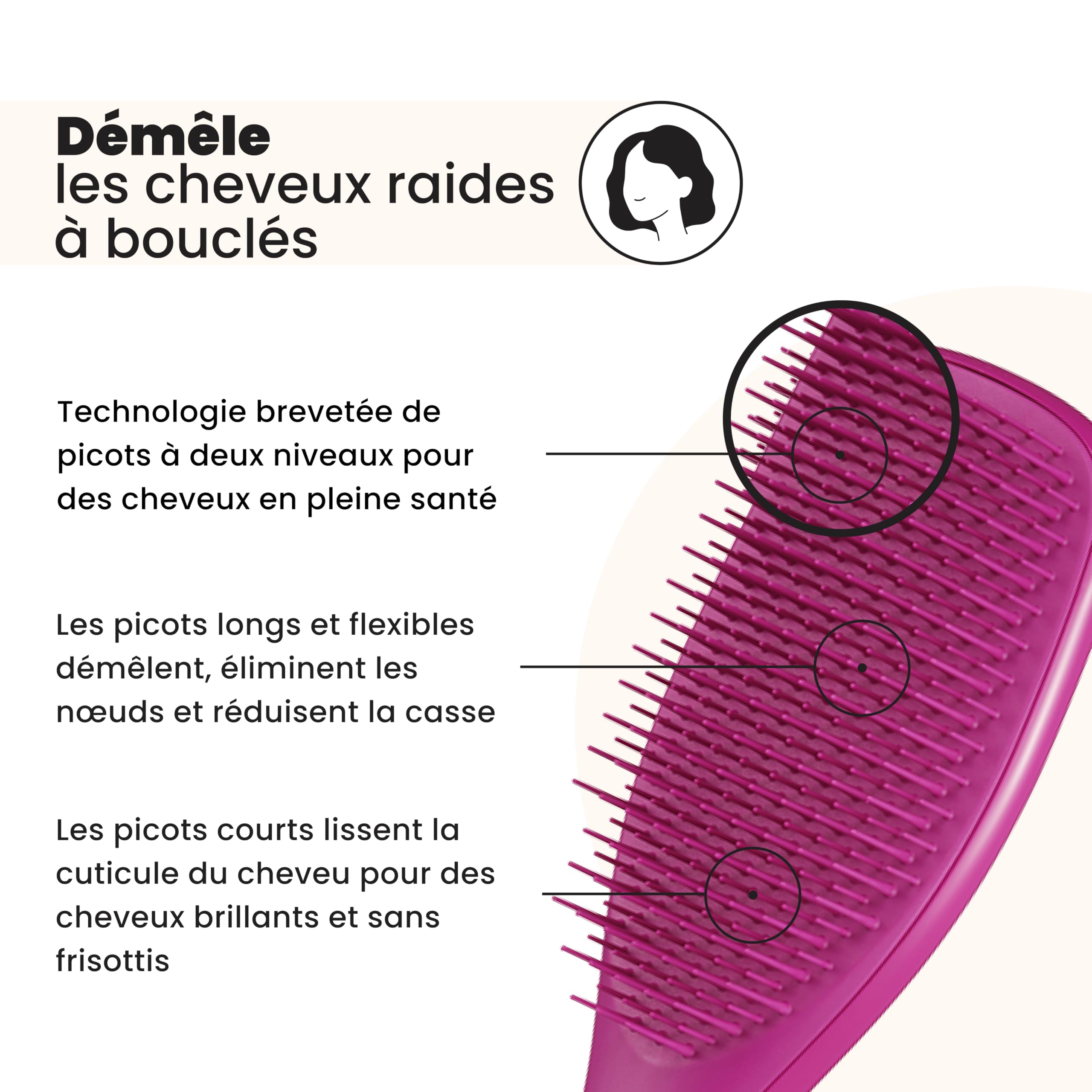 tangle-teezer-ultimate-detangler-brosse-d-m-lante-rose-framboise-lectrique-picot image 2