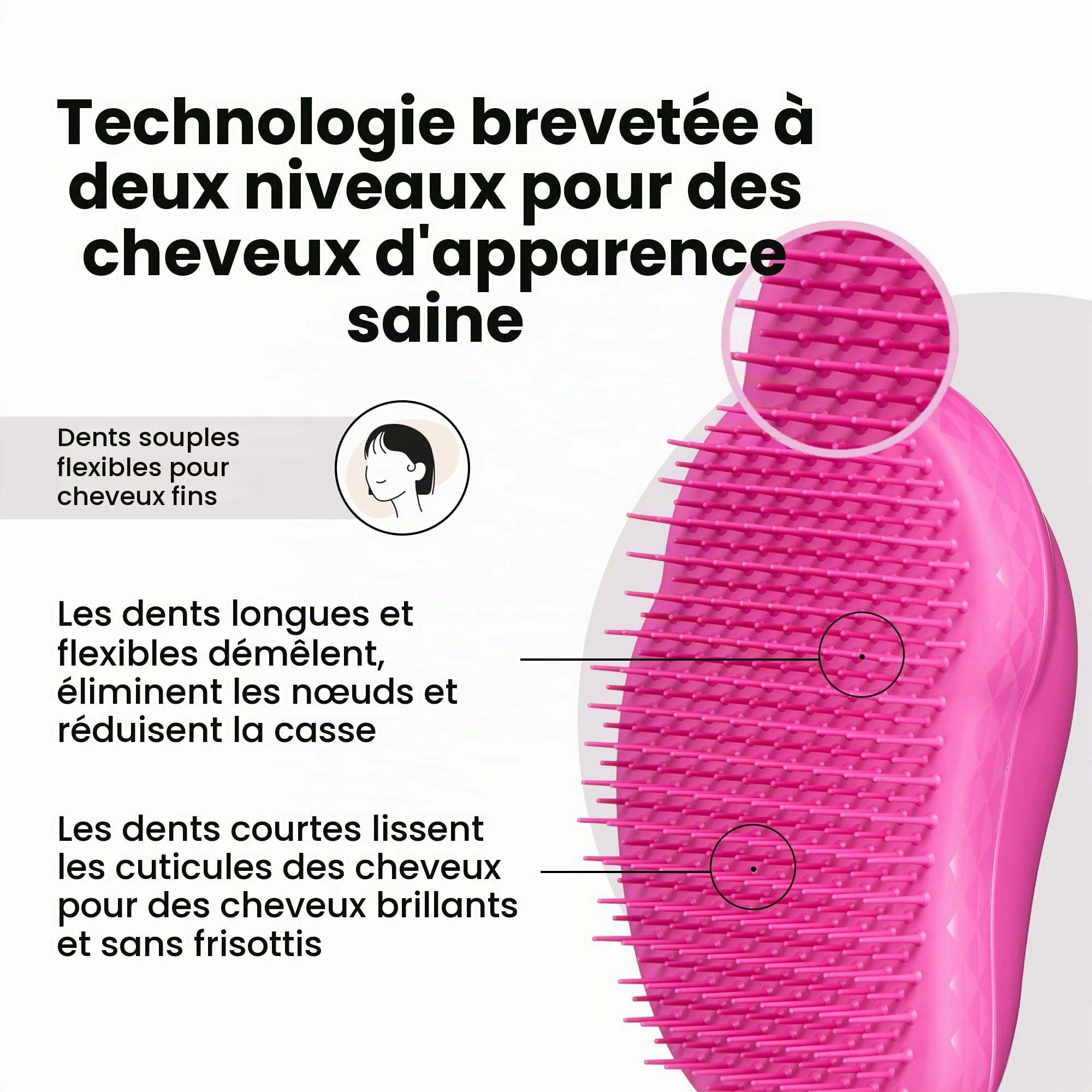 tangle-teezer-fine-fragile-brosse-d-m-lante-dents-souples-pour-cheveux-fins-et-f image 2