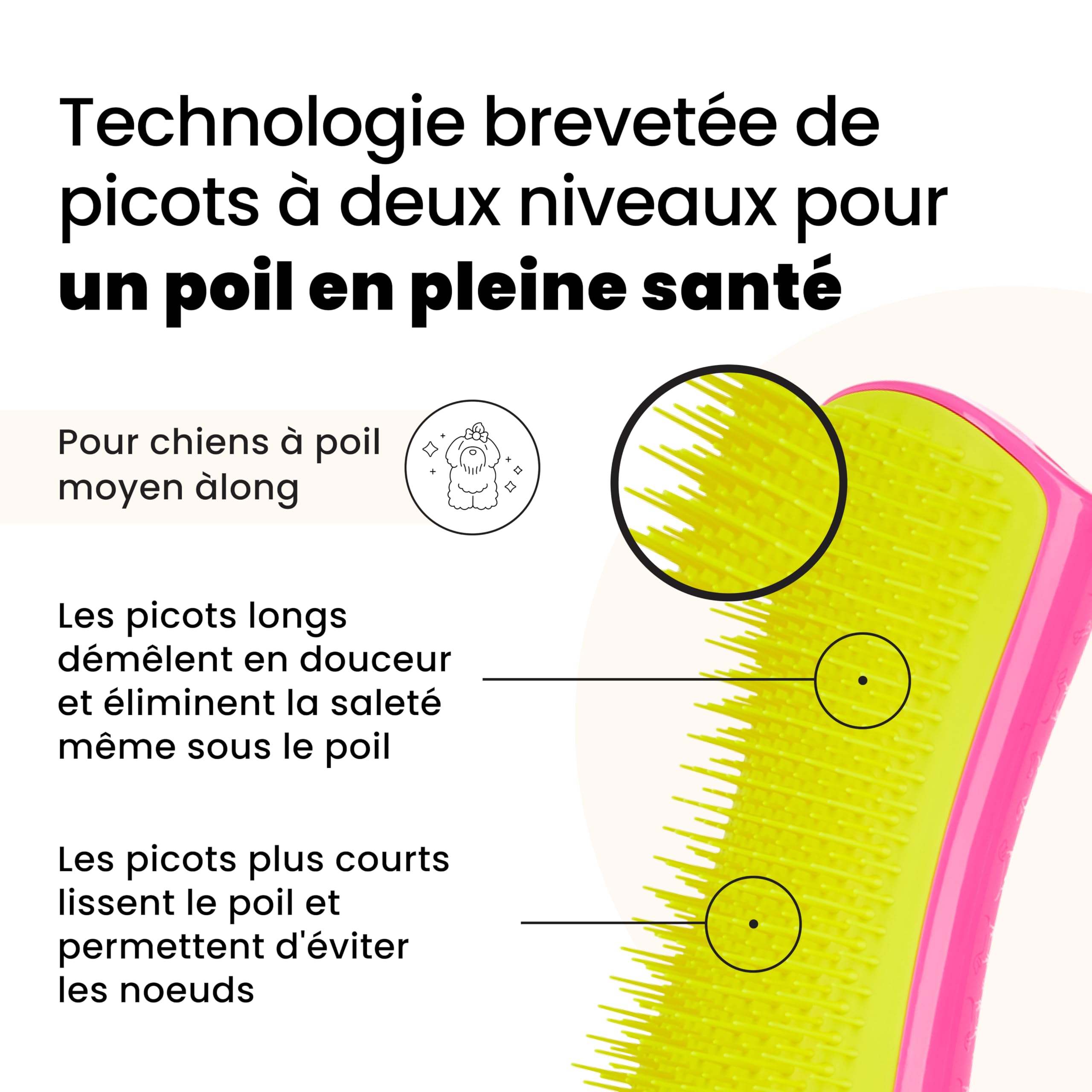 tangle-teezer-pet-teezer-large-brosse-d-m-lante-de-toilettage-pour-chien-double- image 2