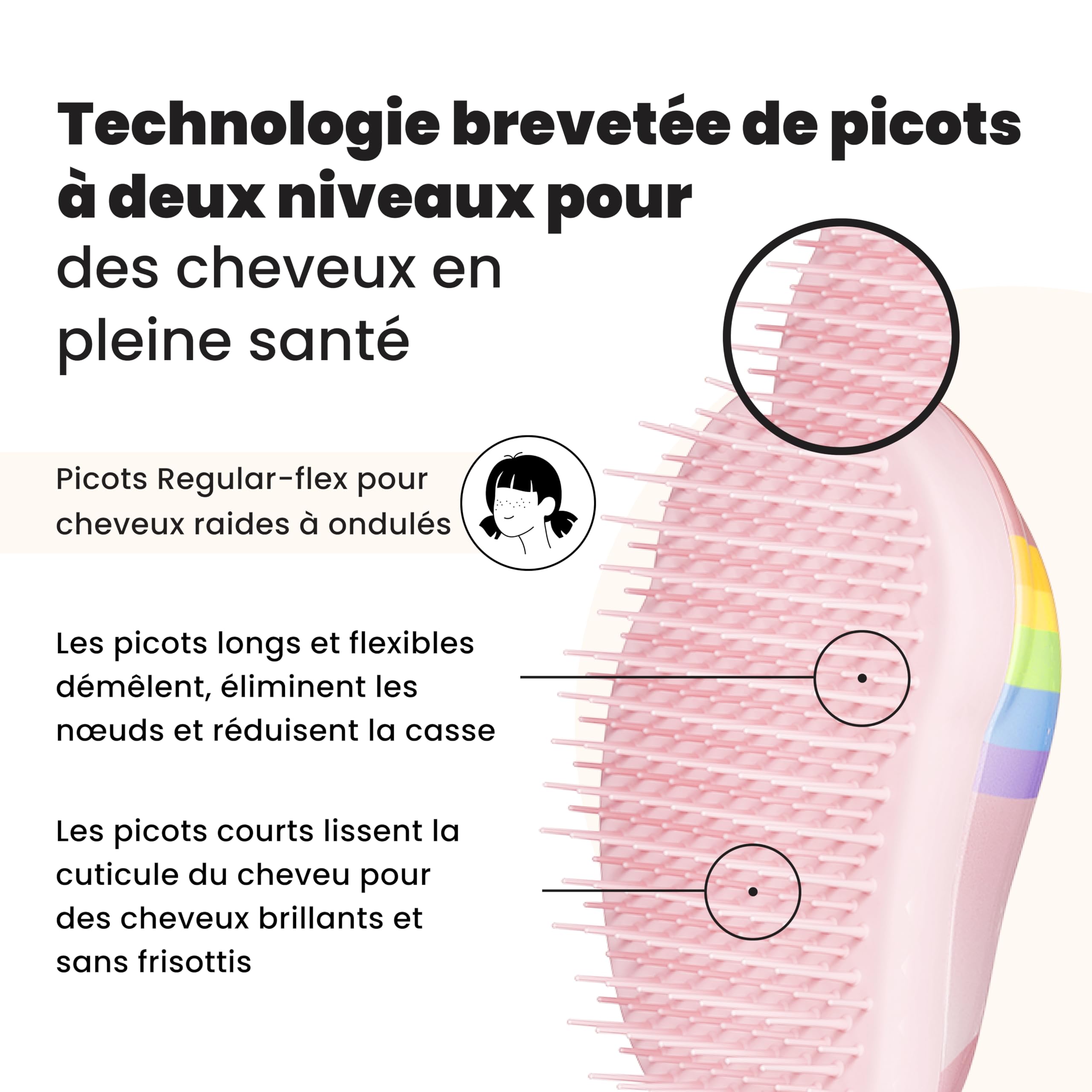 tangle-teezer-mini-original-licorne-arc-en-ciel-petite-brosse-d-m-lante-enfant-e image 2