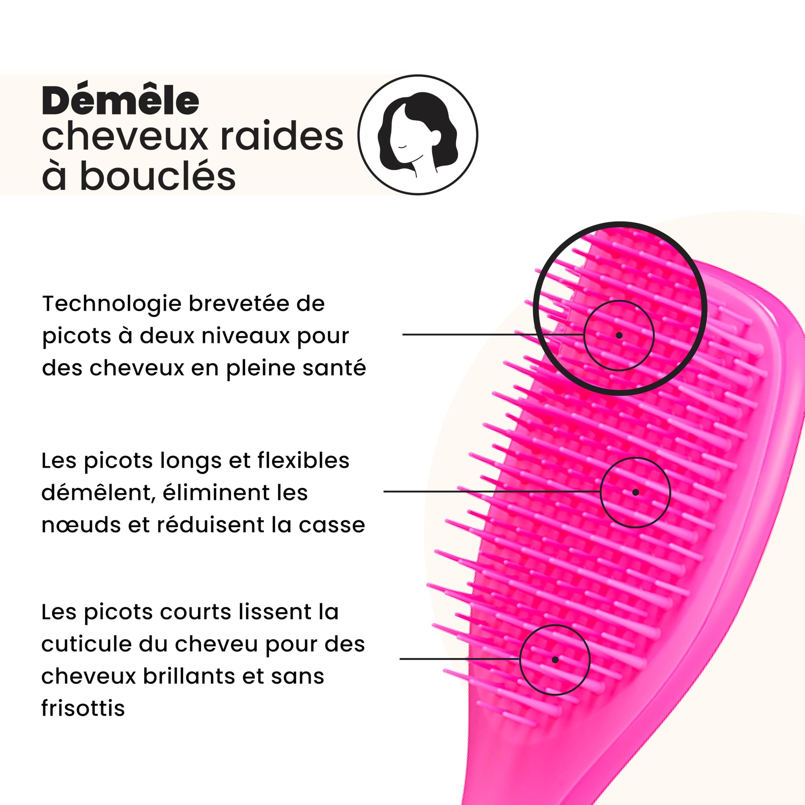 tangle-teezer-mini-ultimate-detangler-rose-d-fil-mini-brosse-d-m-lante-pour-chev image 2