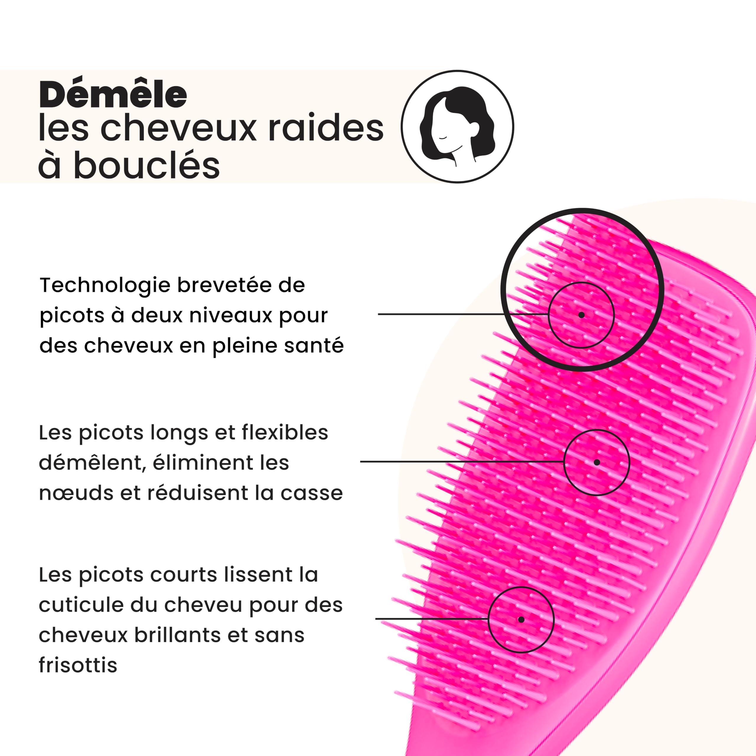 tangle-teezer-ultimate-detangler-rose-d-fil-brosse-d-m-lante-cheveux-secs-et-mou image 2
